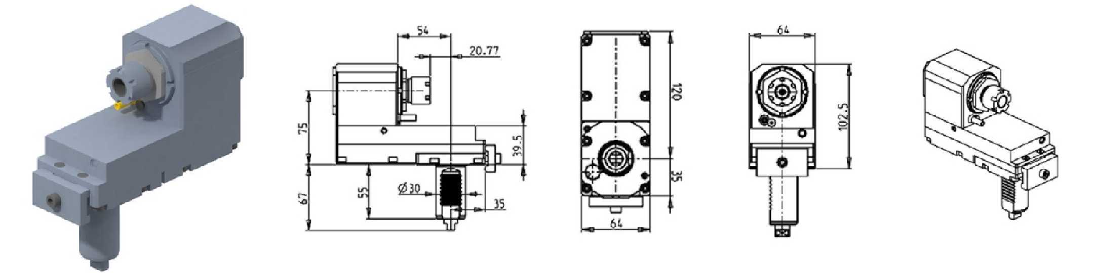RADIAL REAR-SET DRIVEN TOOL VDI30